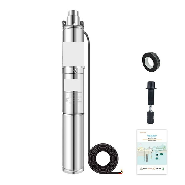 Pompe à Eau Submersible pour Puits Pompe à Eau Solaire avec Contrôleur Intégré pour Cycle Électrique, Méthodes Multi-Installation