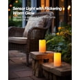 thumbnail image 6 of Homemory Solar Flameless Pillar Candles, Outdoor Waterproof, Dusk to Dawn, Rechargeable, Set of 3, 6 of 7