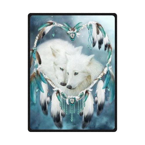 CADecor Wolf Fleece Blanket Throw Blanket 58x80 inches