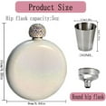 thumbnail image 2 of Flask for Liquor 5Oz 304 Stainless Steel Cute Liquor flask for women Pretty Glitter Coating Whiskey Flasks Portable Wine Flask Shining Rhinestone Cap (White), 2 of 5