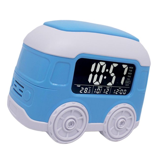 Reloj despertador digital, reloj despertador de , reloj de Reloj despertador iños con indicador de temperatura y fecha azul Sunnimix Silenciar reloj digital