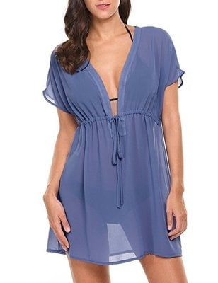 blue bathing suit cover up