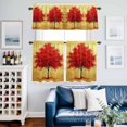 thumbnail image 2 of Red Tree Kitchen Curtains Valances and Tiers Set of 3 Landscape Autumn Tier Curtains and Valance with Rod Pocket for Small Windows, 27.5"x36", 2 of 9