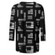 thumbnail image 4 of Gibobby Blusa Casual Para Mujer Blusa de manga cuartos con cuello redondo y estampado de mariposas a la para mujer（Negro， XXL), 4 of 5