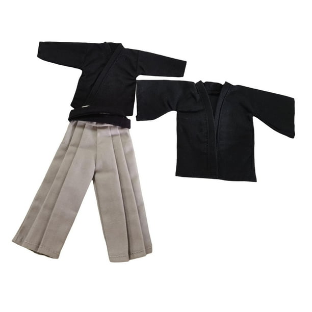 Ropa de Kimono Samurái a Escala 4x 1/12, Conjunto de Samurái Japonés Hecho a Mano para 6 Pulgadas