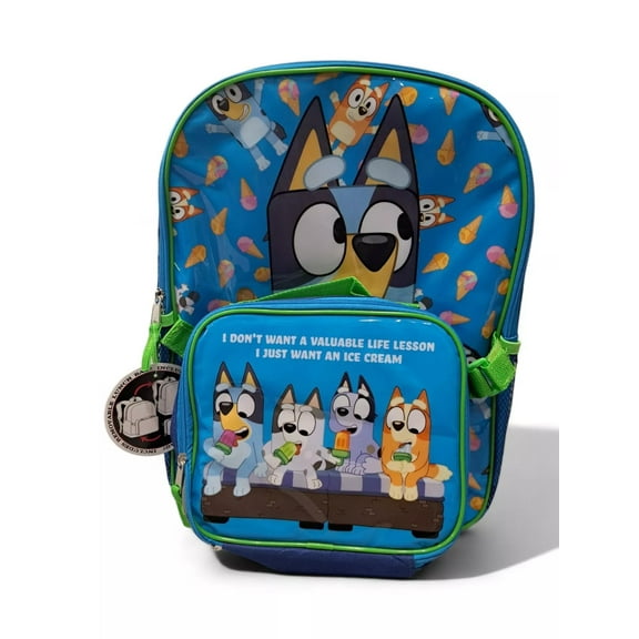 Bluey and Friends backpack with built in lunch bag