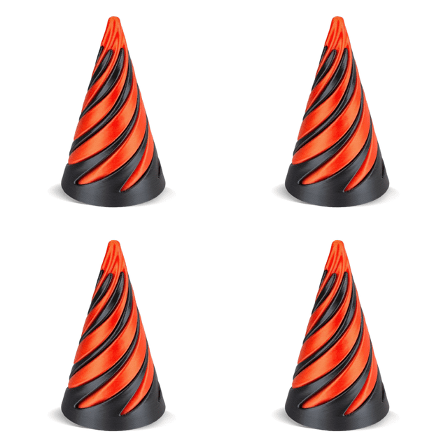 Juguete Espiral Impreso en 3D Que Pasa A Través Del Escritorio Pirámide ( ) Naranja