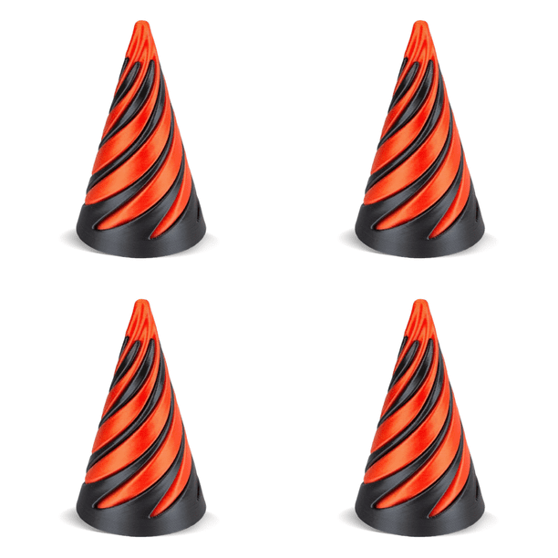 Juguete Espiral Impreso en 3D Que Pasa A Través Del Escritorio Pirámide ( ) Naranja
