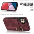 thumbnail image 6 of Mantto Wallet Case for Samsung A14 5G, Slim Premium Credit Card Slot, Zipper Wallet Case with Ring Holder Kickstand Leather Magnetic Flip Back Shockproof Cover for Samsung Galaxy A14 5G, Winered, 6 of 12