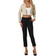 thumbnail image 2 of BLAZER CORTO DE NEGOCIOS PARA MUJERES CON MANGAS LARGAS Y DELANTERO ABIERTA, CON SOLAPA EN V, TALLA L, COLOR ALBARICOQUE, 2 of 6