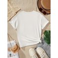 thumbnail image 2 of Summer Girls Casual Cute Bow Printed Short Sleeve T-ShirtFather's Day, Mother's Day, New Year, SprinCamisetas para mujer, lindas camisetas con estampado gráfico, de manga corta, estilo casual, para ve, 2 of 7