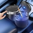 thumbnail image 4 of Cendrier de Voiture avec Doublure Intérieure en Métal et Clip de Ventilation, Couvercle à Ouverture d'Une Main avec Lumière Led pour Véhicule et Usage Domestique, 4,05x2,91x2,91 Pouces, Poids de 0,25 Lb, 4 of 8