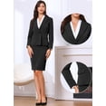 thumbnail image 2 of DARING DIVA 2Pcs Women's Business Double Breasted Blazer and Pencil Skirt XS Black, 2 of 6