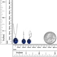 thumbnail image 5 of Gem Stone King 9.60 Ct Blue Created Sapphire 925 Sterling Silver Pendant and Earrings Jewelry Set, 5 of 5