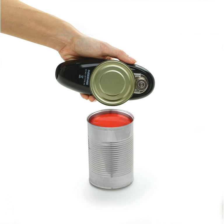 Farberware Hands-Free Battery-Operated Black Can Opener in Red