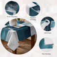 thumbnail image 5 of Teal Geometric Table Cloth Waterproof Tablecloths, Vintage Oil Painting Contemporary Tablecloth Dining Table Cover for Kitchen Party Tabletop Outdoor, Rectangle Tablecloth 60x102 Inch, 5 of 9