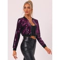 thumbnail image 2 of Disfraz de navidad Chaqueta Bomber Allegra K Fucsia M, 2 of 6
