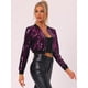 thumbnail image 2 of Disfraz de navidad Chaqueta Bomber Allegra K Fucsia M, 2 of 6