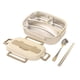 thumbnail image 4 of Bento Box con cubiertos, moderno contenedor de almuerzo multiusos para niños y adultos de 1 l con beige, 4 of 9