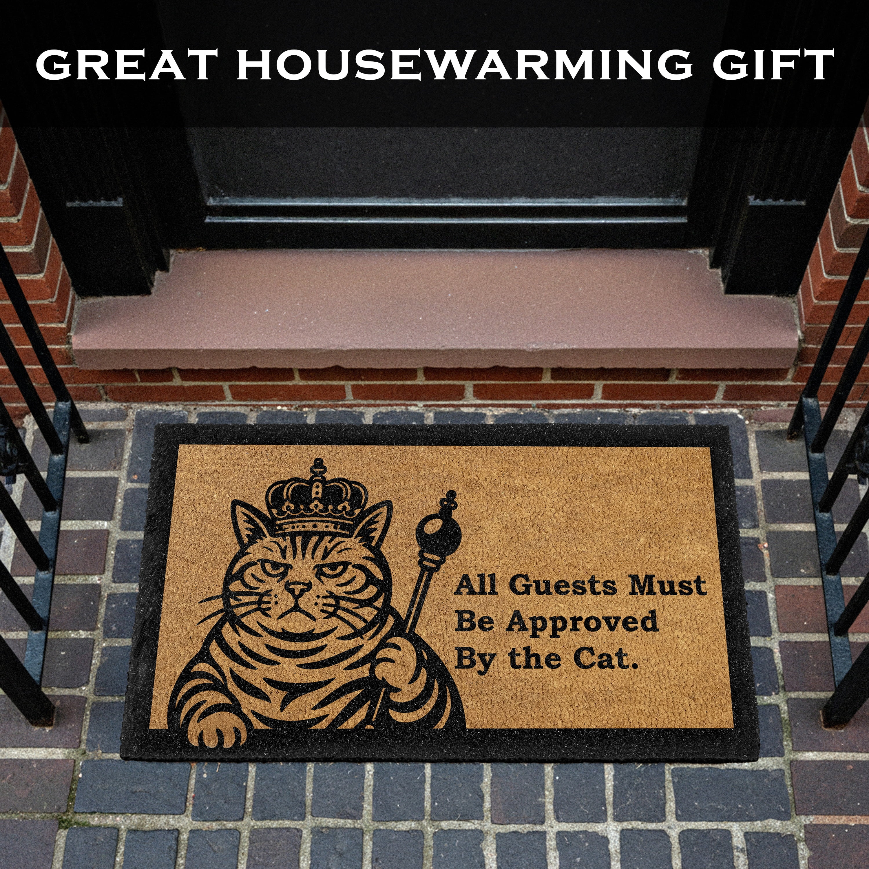 MAINEVENT Cat Approved Coir Doormat 30x17 Inch, Funny Outdoor Welcome Mat for Outside