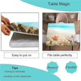 thumbnail image 3 of Elastic Edge Square Fitted Tablecloth, Seashells Starfish Conch Waves Ocean Blue Polyester Table Cover, for Indoor Outdoor Kitchen Home Party Dinner Patio, Fit for 32" x 32"Square Table, 3 of 4