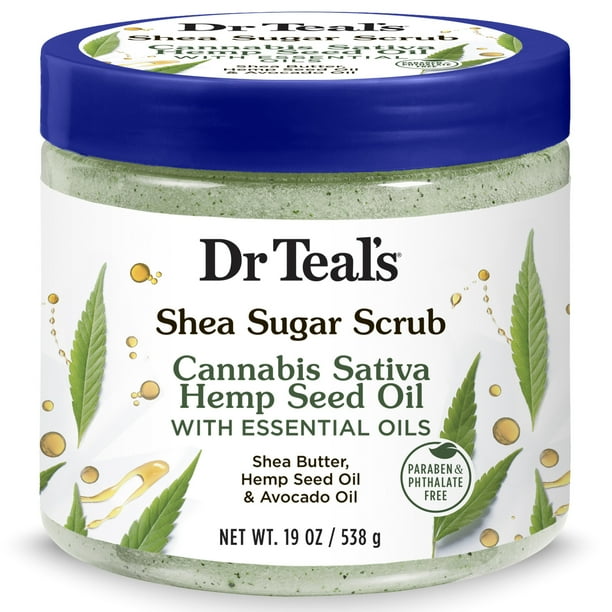 Dr Teal's Shea Sugar Body Scrub with Cannabis Sativa Hemp Seed Oil, 19