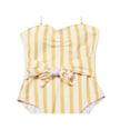 thumbnail image 5 of Franhais Summer Ladies One-piece Swimsuit, Adults Women Vertical Stripe Strapless Tie Up Sleeveless Backless Ruched Swimwear, 5 of 7