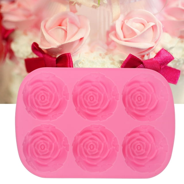 Molde de Silicona Jadeshay para hornear forma de rosa 6 cavidades