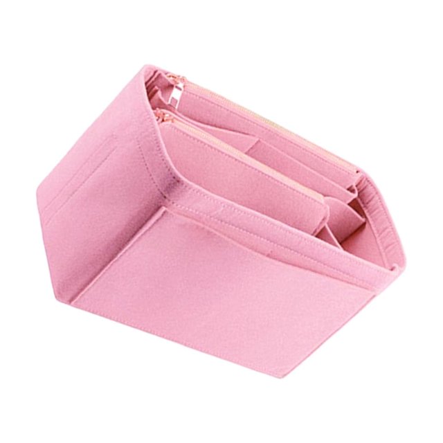 Vogacara El parte movible mezclado del fieltro empaqueta la bolsa de asas del fieltro del bolso cosmético del viaje conveniente y práctico de Bolsas de maquillaje rosa XL34*17*18cm