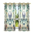 thumbnail image 6 of Yayeee Window Curtains Set of 2 for Living Room Light Filtering 63"x52", Green Animals Pattern, 6 of 7