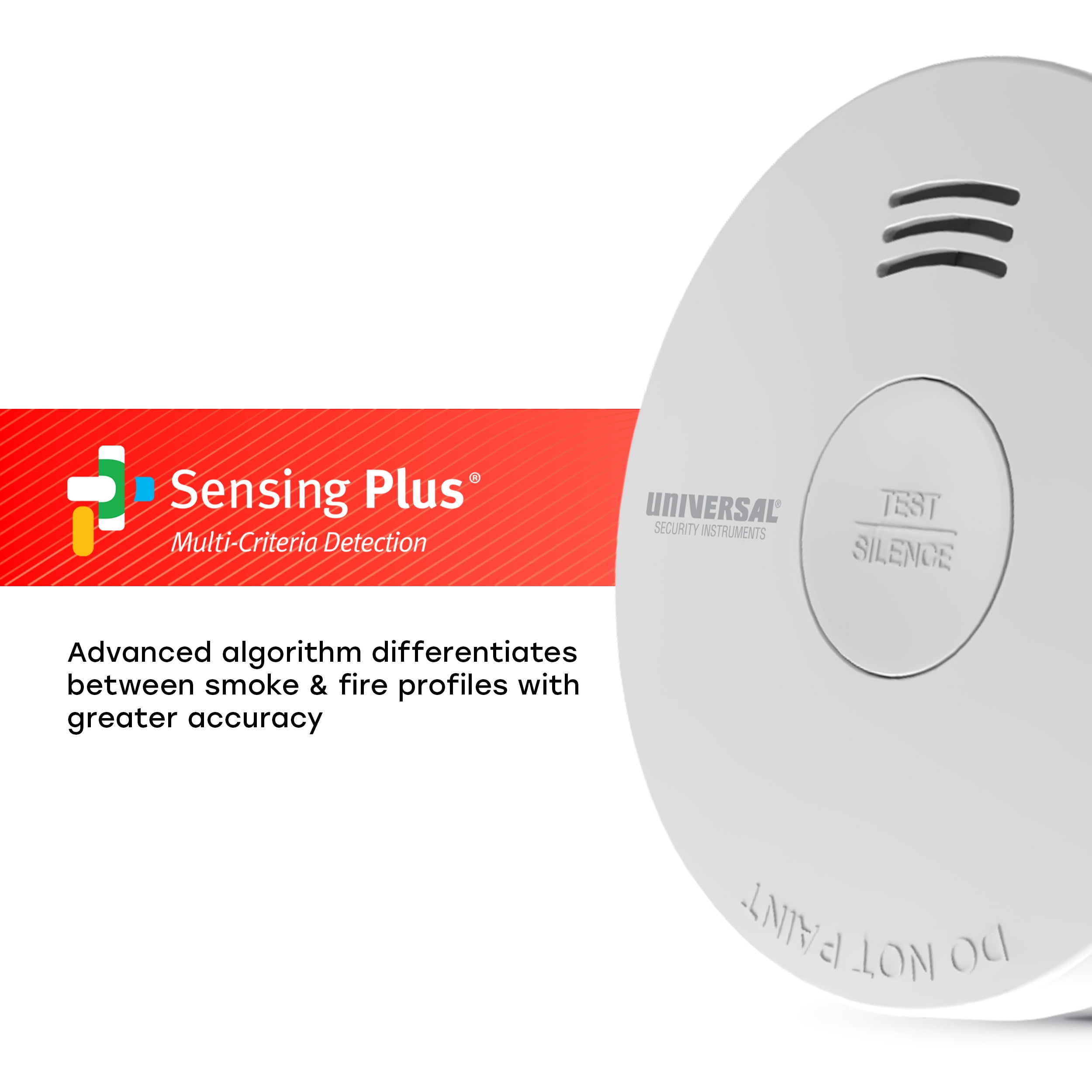 Universal Security Instruments 2 IN 1 10-Year Battery Smoke & Fire Alarm, 2-Pack