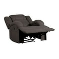 thumbnail image 3 of Benjara Kate 37 Inch Manual Recliner Chair, Cushions, Brown Microfiber, Solid Wood, 3 of 5