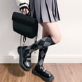 thumbnail image 4 of Knee High Socks Harajuku Preppy Style Argyle Diamond Lattice Plaid Vintage Lolita Stockings, 4 of 7