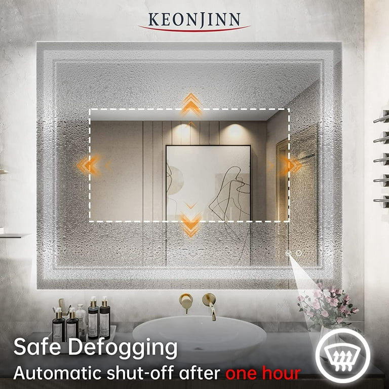 Rectangle Metal Wall Mirror Keonjinn Size: 48 x 32