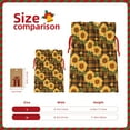 thumbnail image 3 of Rocae Yellow Black Plaid Sunflower for Christmas Drawstring Linen Gift Bag with Drawstrings Treat Bag Goody Present Bags for Christmas Party Favor-Small, 3 of 9