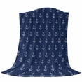 thumbnail image 6 of Navy Blue Anchor Blanket Soft Cozy Warm Throw Blanket for Couch, Plush Fuzzy Flannel Fleece Blankets for Sofa, Nautical Coastal Summer Ocean Ship Bed Blankets Lightweight Gifts for Women, 50"x80", 6 of 9