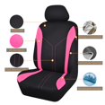 thumbnail image 2 of Juego completo de fundas para asientos de coche Flying Banner, poliéster negro y rosa, 2 of 9