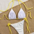 thumbnail image 3 of Wamejoo Women's Sexy Halter Bikini Set Triangle Top String Swimwear Two Piece Swimsuits Cheeky Bathing Suit (Yellow, M), 3 of 9