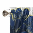 thumbnail image 5 of Navy Blue Gold Kitchen Valances for Windows 42x12 Inch Kitchen Curtains Valances Rod Pocket Abstract Line Art Troditional Ink Painting Bathroom Window Valances for Window Treatment Decor, 5 of 6