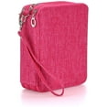 thumbnail image 2 of Zippered Pencil Case-Canvas 72 Slots Handy Pencil Holders for for Prismacolor Watercolor Pencils, Crayola Colored Pencils, Marco Pencils (Hot Pink), 2 of 7