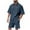 Navy, variant on Mens 2 Piece Summer Outfits Classy Casual Half Zipper Collared Golf Shirt and Shorts Set Stretch 3/4 Sleeve Suit