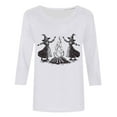 thumbnail image 4 of FAVIPT Halloween Witch Shirts for Women Casual Trendy Fall 2025 Blouses 3/4 Sleeve Round Neck Soft Tees Basic Retro Novelty withes Print Tops White,L, 4 of 4