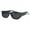Black, variant on Women's Oval Rectangle Sunglasses Aerodynamic Curved Design UV400 Black