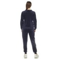 thumbnail image 3 of White Mark Women's 2-Piece Velour Tracksuit Set with Faux Leather Stripe, 3 of 6