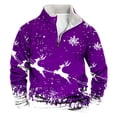 thumbnail image 1 of Sudadera sin capucha para hombre, informal, a la moda, con cuello alto, estampado, cremallera, jersey de manga larga, blusa de poliéster para hombre, 1 of 3
