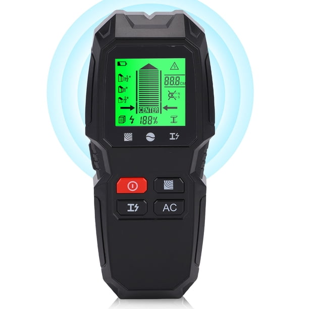 Escáner Detector De Escáner De Pared 5 En 1 Buscador De Vigas Multifuncional Pantalla LCD Para Madera Cable De CA Pernos Metálicos Cables Vigas Paneles De Yeso Negro