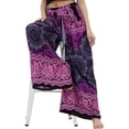 thumbnail image 4 of Blotona Women's Summer Plus Size Boho Palazzo Pants Wide Leg Lounge Capri Pants Wide Leg Beach Hippie Pants Belted Boho Pants, 4 of 7