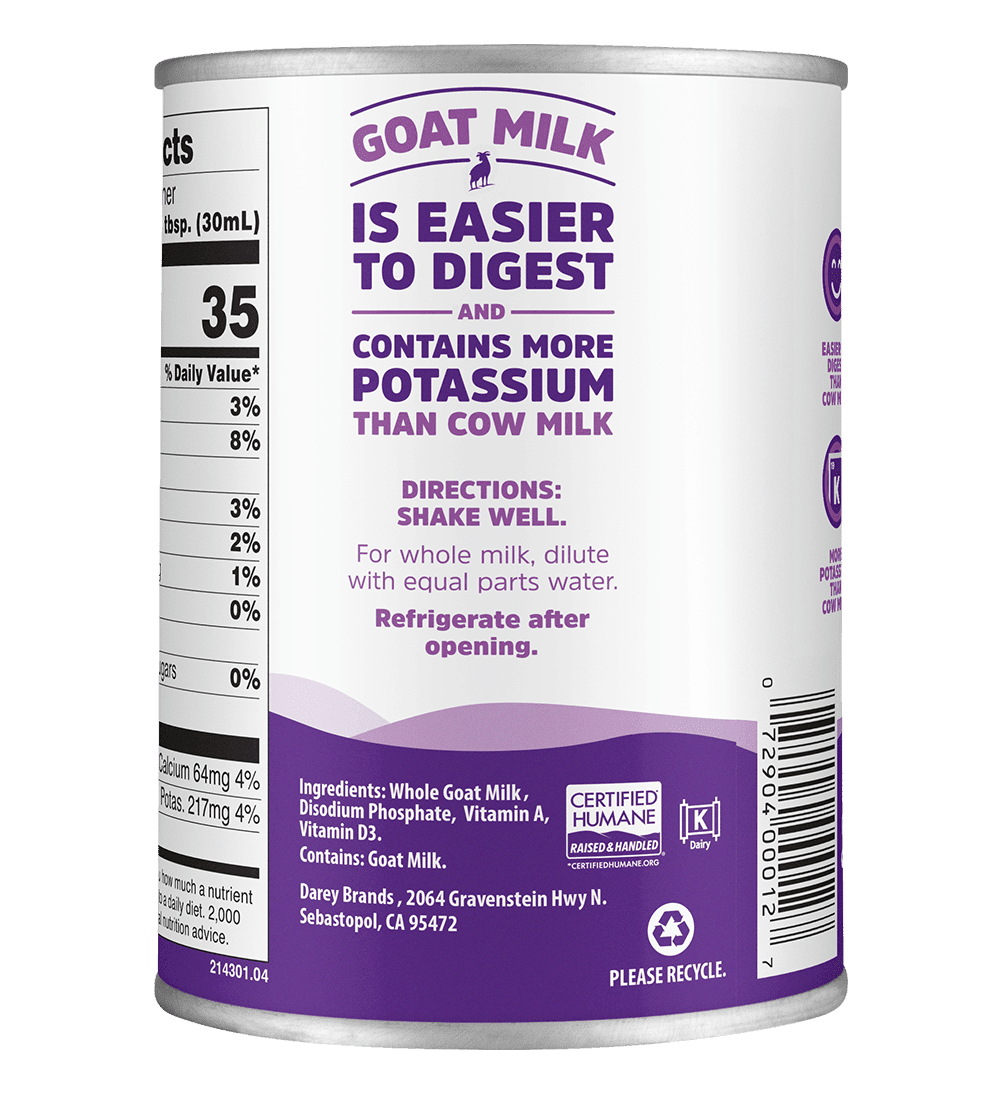 (2 pack) Meyenberg Evaporated Vitamin D Goat Milk Unsweetened, 12 fl oz