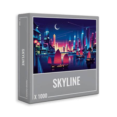 Cloudberries Skyline Puzzle Hard 1000 Piece Jigsaw Puzzles For Adults With Cool Neon Colours Difficult Puzzles City Puzzles For Adults 1000