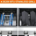 thumbnail image 3 of 4 Burner Propane Gas Grill and Griddle Combo with Foldable Side Table, 470 sq in Cast Iron Grate & 248 sq in Flat Top, 38,200 BTU Outdoor BBQ Grill for Outdoor, BBQ, Camping, 3 of 8